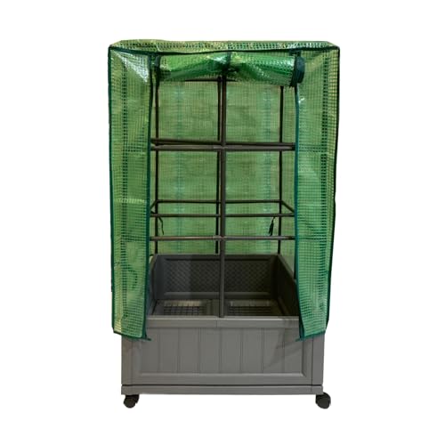 HTI living Gewächshaus 60x60x106 cm auf Rollen Frühbeet Pflanzkasten