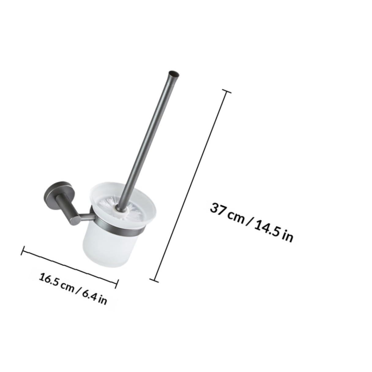 Cepillo de Inodoro Escobilla WC de Pared con Base de Vidrio y Diseño Simple Duradera de Cobre y Plástico para Baño Moderno