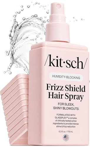 Kitsch Frizz Shield Hair Spray - Frizz Control Hairspray for Smooth Glass-Like Finish | Lightweight Heat Protectant Hair Care with Argan Oil No Heavy Residue | Anti Humidity Spray for Hair - 6.3 oz