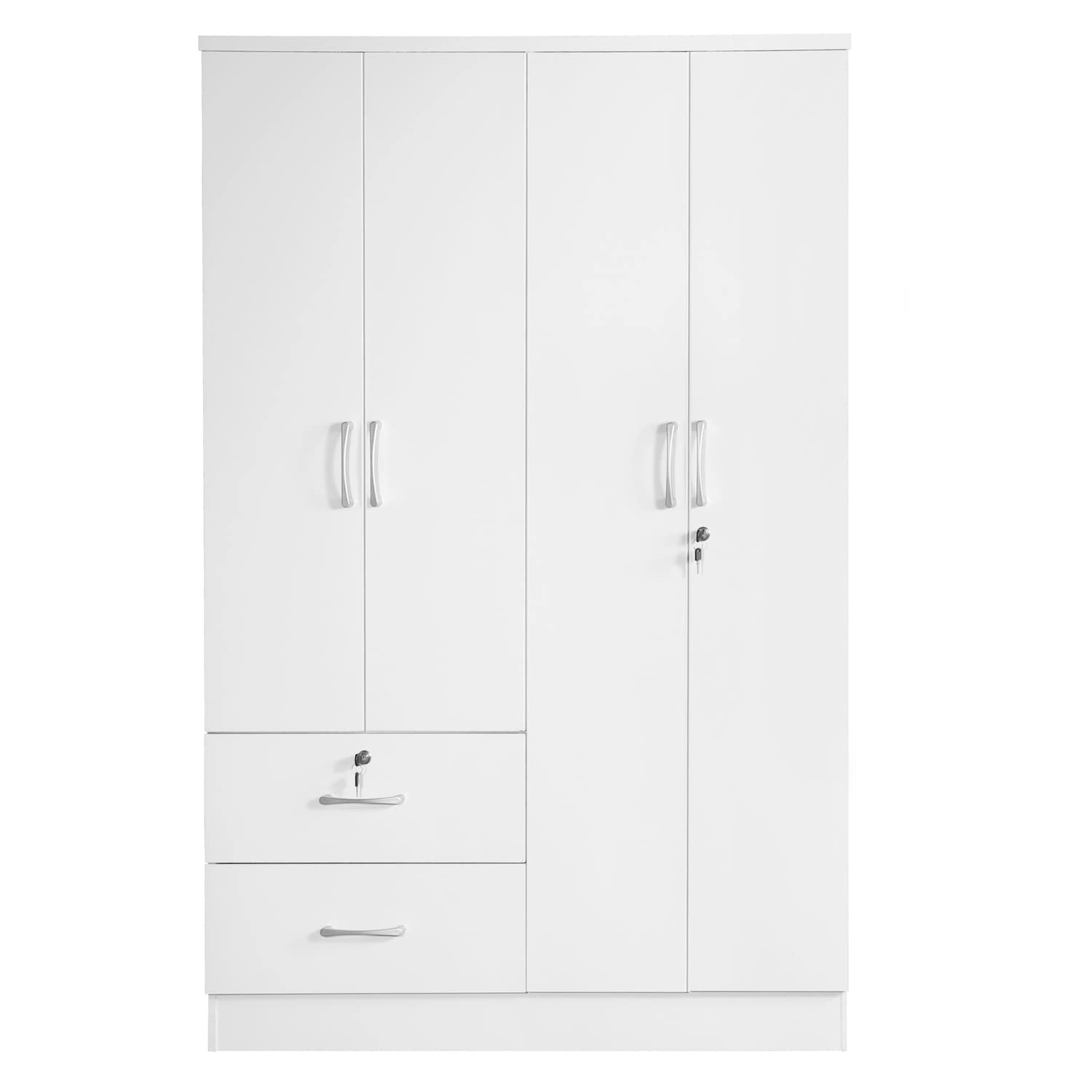 Better Home ProductsLuna Modern Wood 4 Doors 2 Drawers Armoire in White