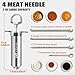 Ofargo Stainless Steel Meat Injector Syringe Kit with 4 Marinade Needles for BBQ Grill Smoker, Easter Day Gifts for Men Dad Husband Him, 2-oz Large Capacity, Both Paper User Manual and E-Book Recipe