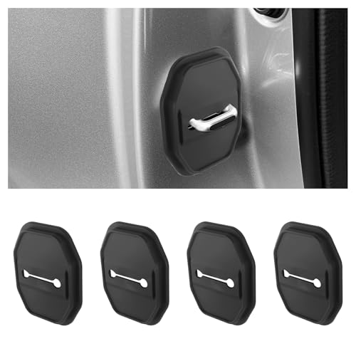 4PCS Car Door Lock Silicone Protective Pad,Self-Adhesive Silicone Car Door Latch Covers for Noise Reduction & Scratch Protection,Universal Cars Accessories Cars Doors Lock Cover