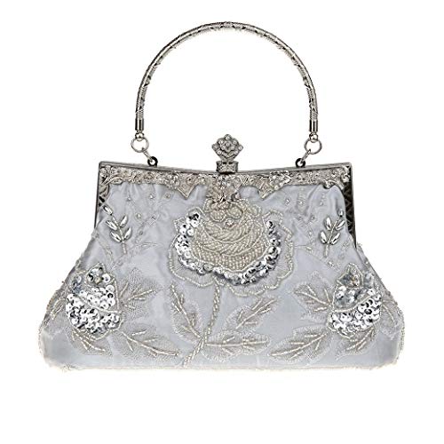 Ro Rox Marie 1920 Flapper Gatsby Peaky Blinders Soirée de Fête Sac à Main - Argent