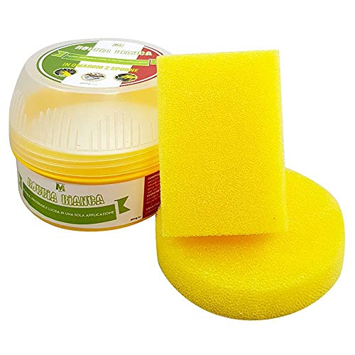 1 Unità (Confezione da 1) DETERGENTE UNIVERSALE BIODEGRADABILE ROCCIA BIANCA 500G + 2 SPUGNE