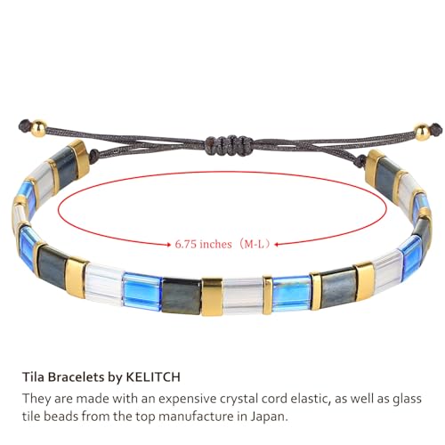 Image of KELITCH Colorful Tila Beaded Bracelets Women Strand Friendship Bracelet Handmade New Link Cuff Bracelets