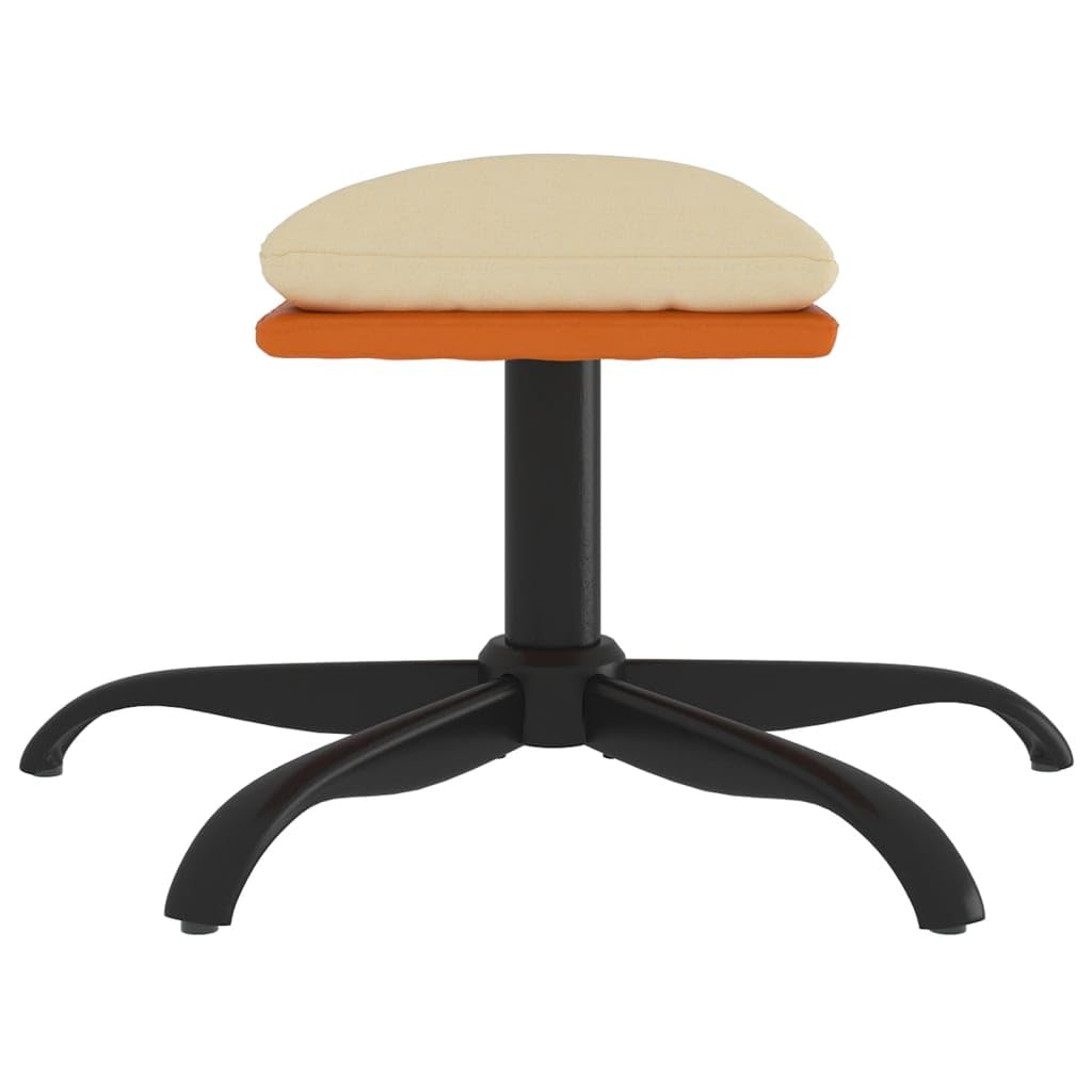 pouf poggiapiedi,pouf contenitore rotondo,Poggiapiedi Crema 60x60x39 cm in Tessuto e SimilpelleGeeignet für Wohnzimmer, Schlafzimmer, Bad