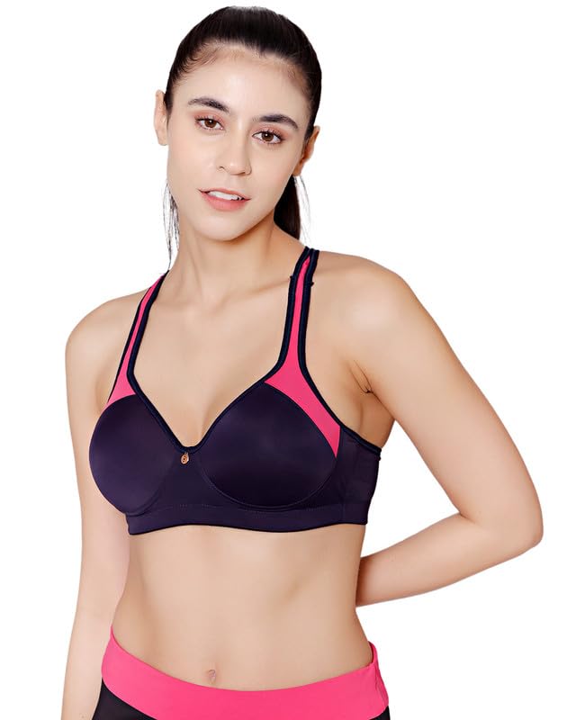 bodycare Women's Polyamide Spandex Wirefree Broad Straps Seamless Padded Sports Bra-1624B-picture-22