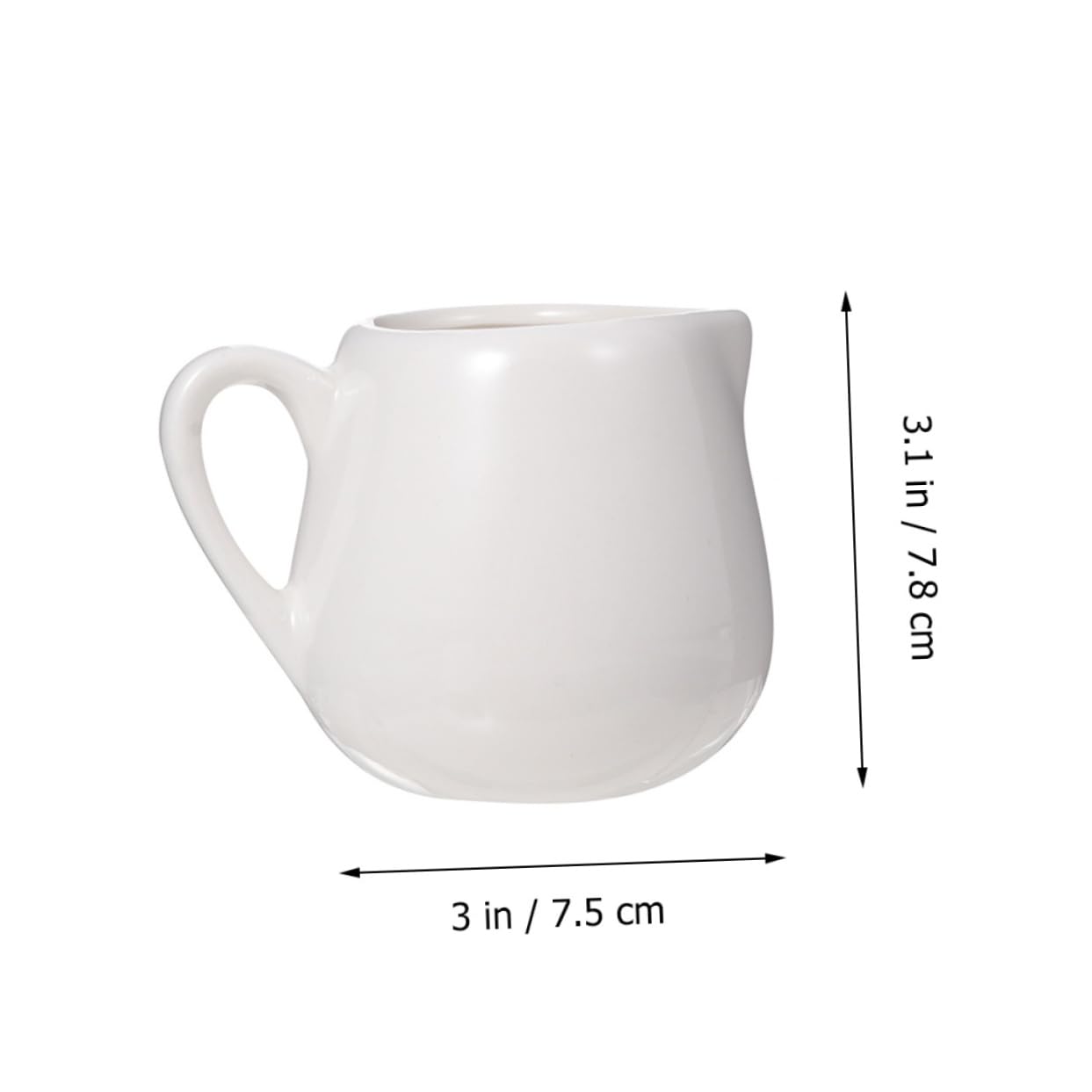 KICHOUSE Set of 4 Mini Ceramic Milk Jugs Kitchen Sauce Containers Creamer Jars Comfort Grip Handle