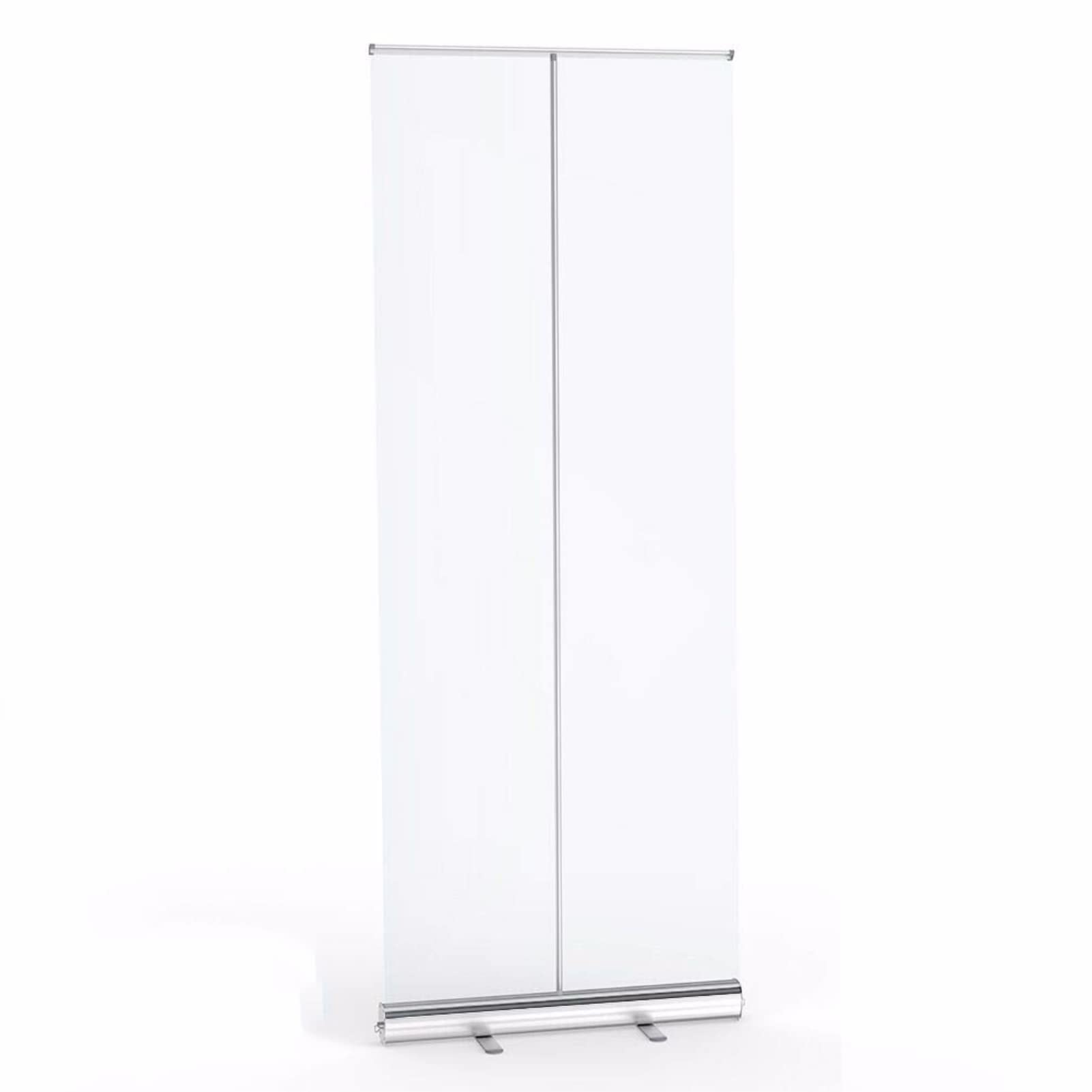 DSWW Floor Standing Sneeze Guard, Roll Up Sneeze Guard Banner With Transparent Screen, Portable FloorStanding Protective Shield Barrier for Office, School, Counter, 80 * 20