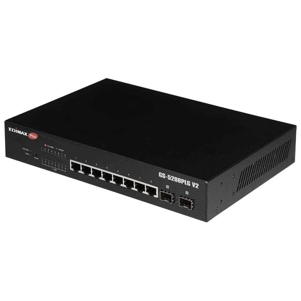 Edimax GS-5208PLG V2 - Switch Web Smart 10 Porte Gigabit Poe+ A Lungo Raggio Dotato Di 2 Porte Sfp-image