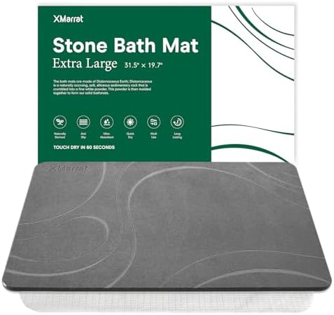Amazon.com: OTHWAY Large Stone Bath Mat, 32"x 20" Diatomaceous Earth ...