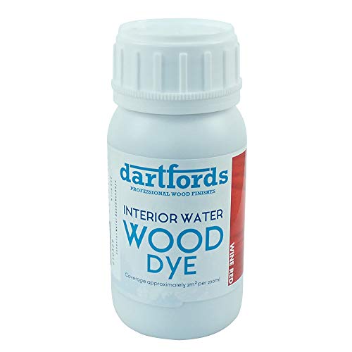 dartfords Tinte interior a base de agua para madera, rojo vino, botella de 230 ml