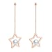 Produktbild YIXUYU Ohrringe Lang Hängend Rose Gold Stern Kette Ohrringe mit weißer Perle das Geschenk der Frauen