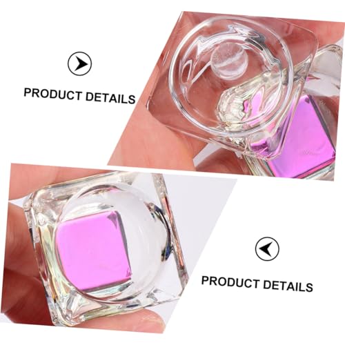 2 piezas recipiente de cristal para líquido de uñas miniatura 6