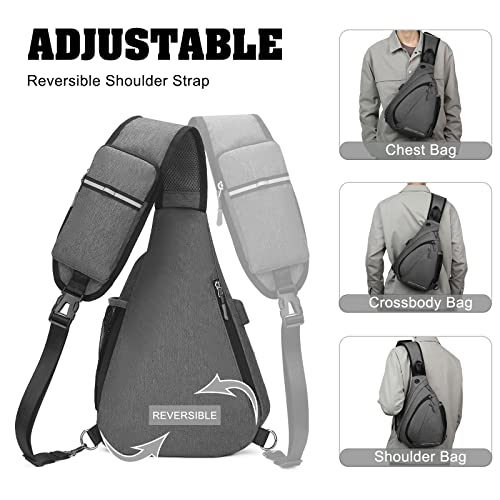 Werewolves Sling Bag Crossbody Sling Backpack With Usb Charging Port, Water Resistant Shoulder Bag Outdoor Travel Hiking Daypack Unisex Casual Daypack (Gray) #TOP3