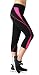 Neonysweets Womens Capri Workout Pants Yoga Pants Active Leggings Black Rose M