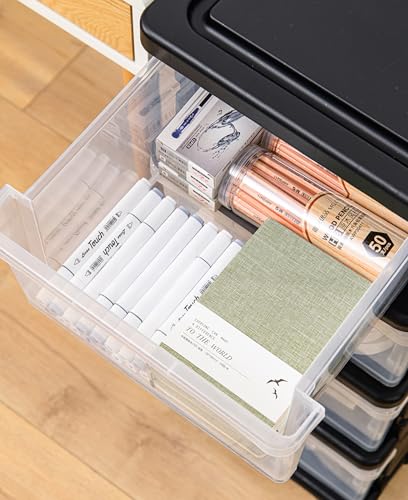 Cetomo Plastikowa szuflada do przechowywania, szuflada do przechowywania na kółkach blokujących, wieża z blokującymi się haczykami, do domu, biura, szafy, sypialni, akademika, zdejmowana, dowolna