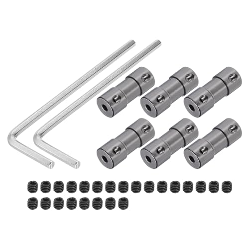 QUARKZMAN Wellenkupplung Verbinder mit Bohrung von 3mm-3mm Länge 25mm φ 10mm 6 Pcs Wellenkupplungen M3 Aluminiumlegierung Starre Kupplung für Motorzubehör 3D-Drucker DIY-Roboter Titanfarbe QUARKZMAN Wellenkupplung Verbinder mit Bohrung von 3mm-3mm Länge 25mm φ 10mm 6 Pcs Wellenkupplungen M3 Aluminiumlegierung Starre Kupplung für Motorzubehör 3D-Drucker DIY-Roboter Titanfarbe