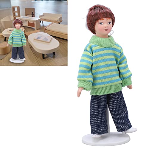 Shanrya Porzellan Puppenhaus Miniatur Puppenhaus Miniatur Braunes Haar SchreibtischzubehöR – Bild 4