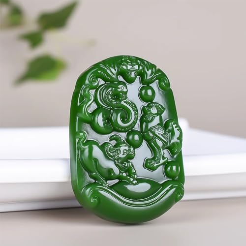 Jade pendentif pour femmes zodiaque et sérénité en jaspe Hetian