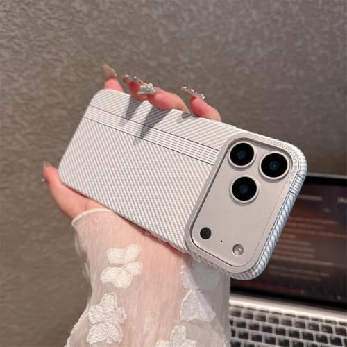 Coque carbone iPhone 16 Pro Max blanche anti-choc et protection caméra alliage