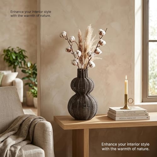 Vase en osier rustique pour centre de table de ferme bohème - 5