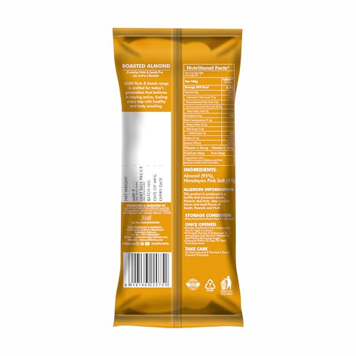 Image of Unifit Roasted & Salted Almonds /Badam | Freshly Roasted, Crispy & Lightly Salted | High Protein Healthy Nut Snack | 40g Convenient On-the-Go Pack | Perfect Healthy Snack for Office, Travel & Anytime Munching