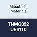 Mitsubishi Materials TNMG332 UE6110 CVD Coated Carbide TN Type Negative Turning Insert with Hole, Triangular, 0.375" IC, 0.187" Thick, 0.031" Corner Radius, Standard Breaker (Pack of 10)