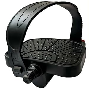 YBEKI 1 Paar Premium Heimtrainer Pedale mit Riemen - 9/16" (14.3mm) & 1/2" (12.58mm) Spindel - Verstellbare & rutschfeste Fahrradpedale für Spinning Bike/Indoor Cycling (schwarz 9/16" Spindel)