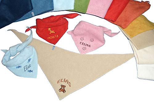 Fleece Halstuch (Schal) für Mädchen und Jungen mit Name & Motiv/Sternzeichen bestickt, personalisiert (11 Farben zur Auswahl)