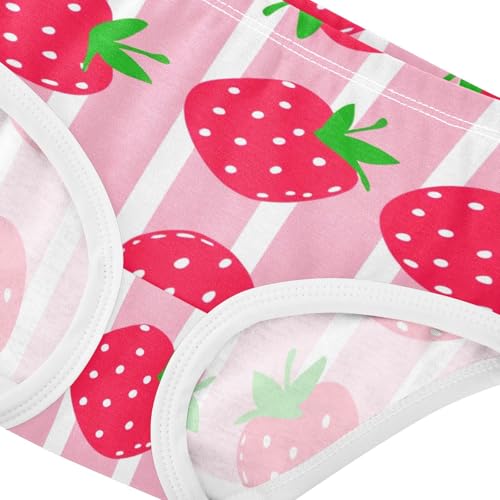Girls Underwear Toddler 2t Cotton Panties Little Girl Fun Print Kids Briefs Undies Cute Red Strawberries Pink Stripes4