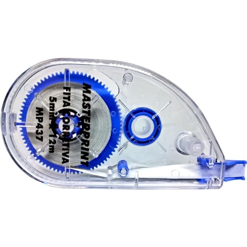 Corretivo Em Fita, Masterprint, MP 437, 5mmx12m, Caixa Com 12 Unidades