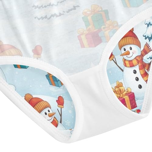 Snowmen Hats Scarves Underwear Girls, Toddler Girl Panties, Girls' Cotton Brief Underwear, 2–8 Years4