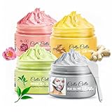 Ciella Ciella 4pcs Clay Mask for Face,Dead Sea Mud Mask,Mud Masks for Face,Pore Cleansing Mask,Facial Masks for Women Skin Care,Green Tea Face Mask,Tumeric Face Mask,Rose Face Mask(16.93oz)