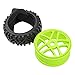 HIRCQOO 17mm Hub 4.52''OD Rubber Tires & Plastic Wheel Rim with Foam Compatible with 1/8 Scale Arrma Python HSP Redcat Kyosho ExceedRC Traxxas Losi HPI XTR Badlands Off-Road RC Buggy (Green)