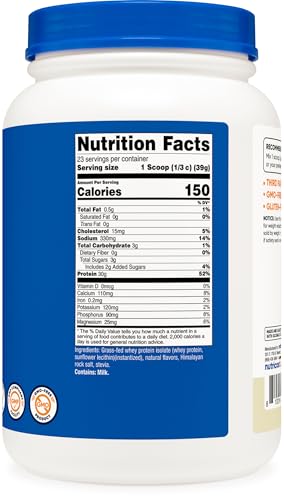 Image of Nutricost Grass-Fed Whey Protein Isolate (Vanilla) 2LBS | GMO-Free, Gluten Free, Natural Flavors