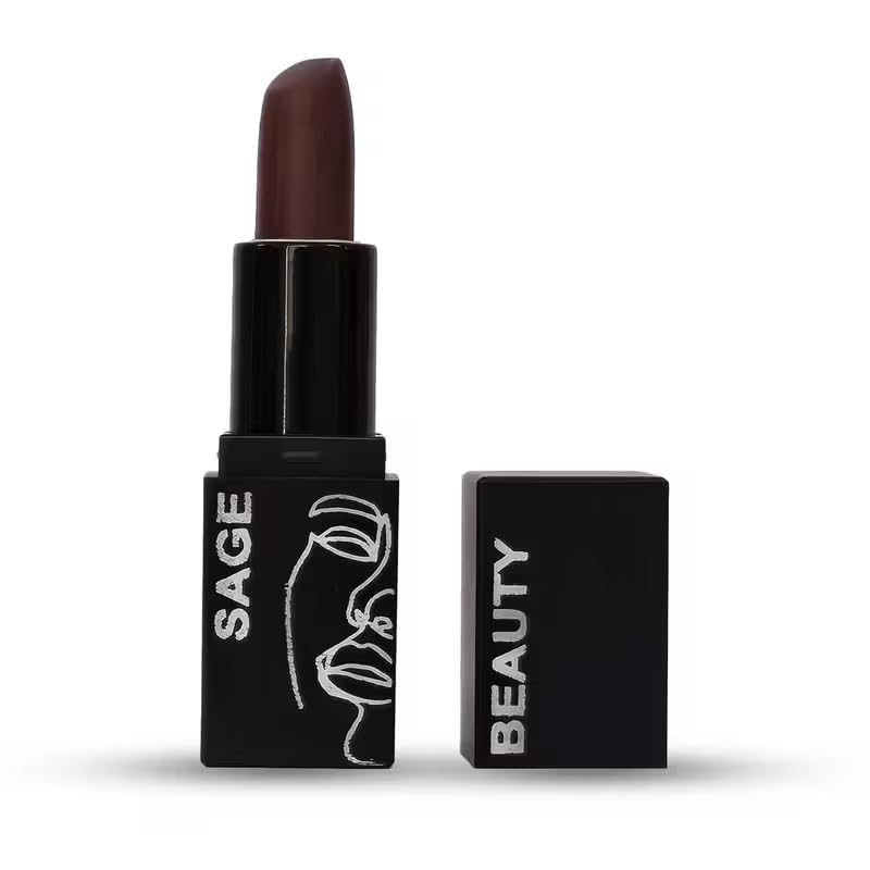 Sage Beauty Forever Matte Bullet Lipstick, Transfer-Proof, Smudge-Proof, Long Lasting, Infused with Vitamin E & Jojoba Oil – Perfect for Gifting, Wedding, Special Occasions, Travel (Brown) Sage Beauty Forever Matte Bullet Lipstick, Transfer-Proof, Smudge-Proof, Long Lasting, Infused with Vitamin E & Jojoba Oil – Perfect for Gifting, Wedding, Special Occasions, Travel (Brown)
