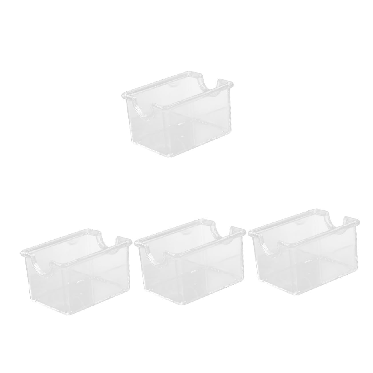 Cabilock 4pcs Tea Bag Holder Acrylic Tea Packet Box Compact Sugar Container for Coffee Bar and Home