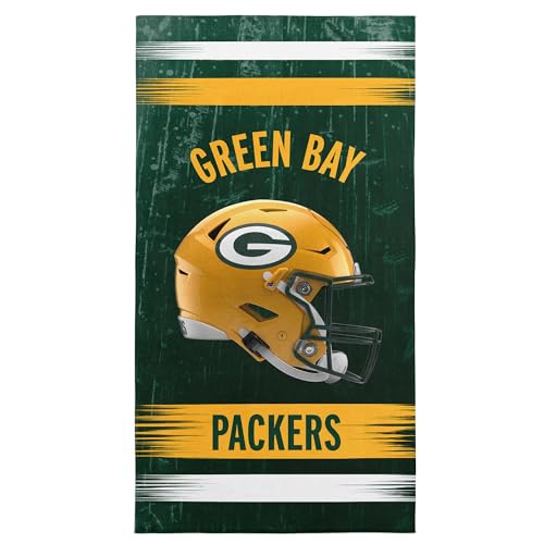 Image of Northwest NFL Green Bay Packers Microfiber Beach Towel, 30 x 60 Inches - Quick Dry, Sand Resistant, Lightweight, Highly Absorbent, Blitz Design