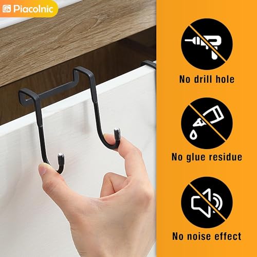 Image of Boniry 4 Pcs Stainless Steel Over-The-Door Hooks - Heavy Duty S-Shaped Hangers for Clothes and Cabinet Organization - No Drilling Needed
