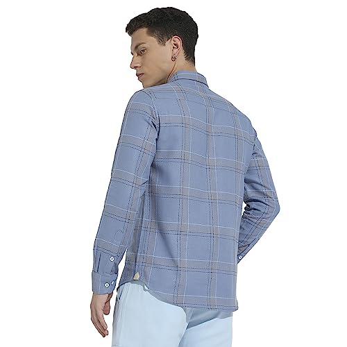 Image of CAHOOT Men's Button Up Regular Fit Shirt for Casual Wear | Regular Sleeve | Spread Collar | Button Closure | Shirts Crafted with Comfort Fit for Everyday Wear