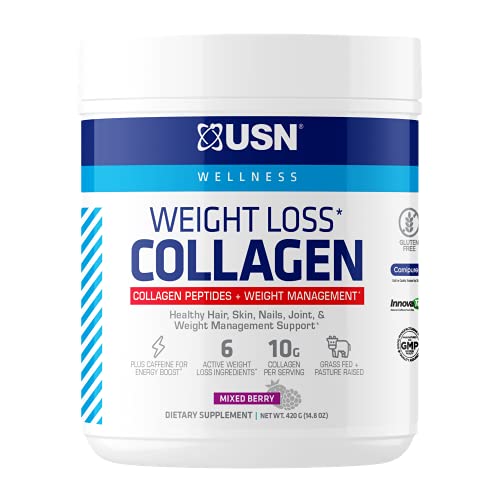 Usn Supplements Weight Loss Collagen Peptides Grass Fed Protein Powder For Men And Women, Mixed Berry, 30 Serving #TOP2