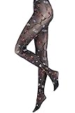 80 Denier Damen 1 Paar Trasparenze Platino Blumen Knit Opaque Tights Variante Unica M