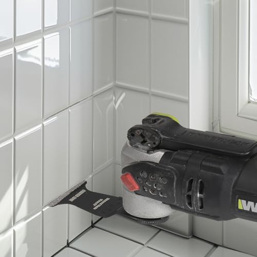 Vearter 5 Stück Diamant Multifunktionswerkzeug mit Adapter, Multitool Sägeblätter Oszillationswerkzeug für Keramikfliesen, Hohlziegel, Zement, weiche Fliesen, Mauerwerk