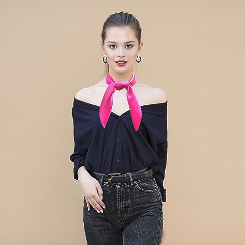 ATAMET Head Scarf Square Neck Ribbon Neck Scarf Satin Scarf Handkerchief for Halloween Retro Women Costume Accessory4