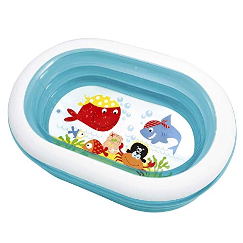 Image of Inflatable Ahoy Pirate Friends Pool, 64 inch L x 42 inch W x 18 inch H (1.63m x 1.07m x 46cm) Inflated - Without Pump