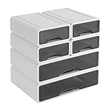 Großer Schreibtisch Organizer 34 x 25 x 33cm 6 Stück Büro Schubladenbox Frei stapelbar Aufbewahrung für Bürobedarf, Schmuck, Stifte