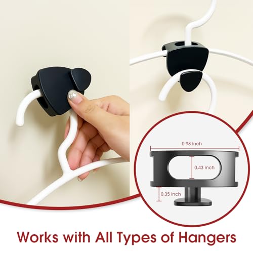 Image of Latoxcaa Space Saving Hanger Hooks 20Pcs, Upgrade Heavy Duty Space Saver Hangers Connector Hooks for Clothes, Premium Hanging Closet Organizer for Dorm, Ganchos para Colgar Ropa, Black