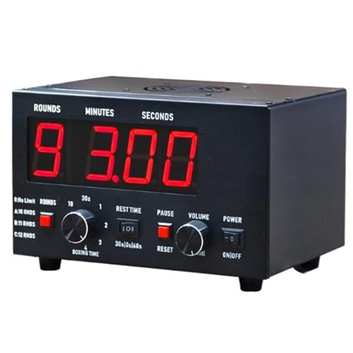 Cronómetro profesional para boxeo CHEFFS, cronómetro de intervalos para gimnasio con pantalla LED, tiempo de entrenamiento y repeticiones de ciclo seleccionables, cronómetro de intervalos ajustable para Muay Thai/MMA/boxeo (rojo) miniatura 1