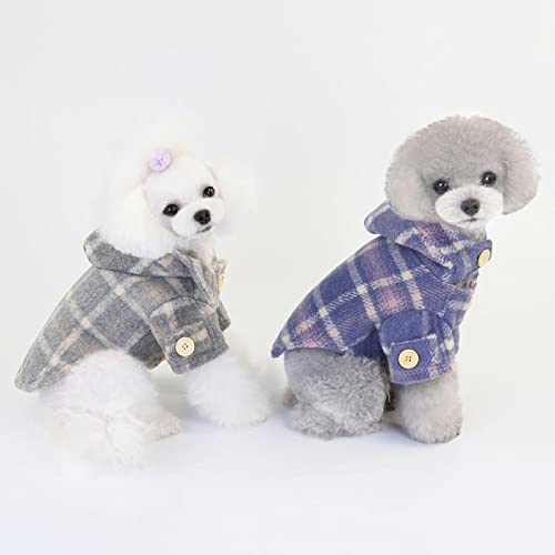 Tartan windbreaker small dog en coton isolant kaki A20